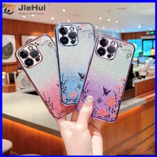 Jiehui เคสโทรศัพท์มือถือ ลายผีเสื้อกระพริบ สําหรับ iPhone 14 Pro Max 13 Pro Max 12 Pro Max 11 Pro Max