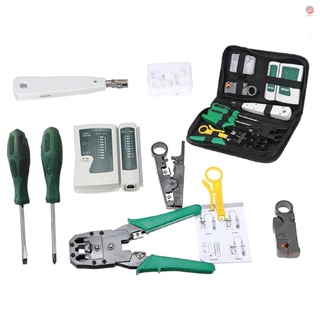 9 in 1 LAN Network Fix Cable Tester Crimper Plier Hand Tool Kit - Cat5 RJ45 RJ11 RJ12 Stripping Make Ethernet Connector Test