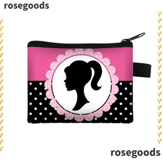 Rosegoods1 กระเป๋าเก็บเหรียญ อเนกประสงค์ แบบพกพา ลายการ์ตูนเจ้าหญิง สําหรับตุ๊กตาบาร์บี้