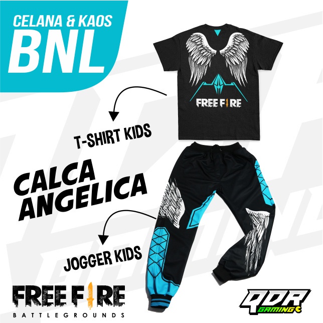 Calca Blue Suit Blue Angel Pants และชุดเสื้อยืด FF Freefire สําหรับเด็กผู้ชาย qdronlineshop