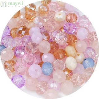 Maywi ลูกปัดแก้วคริสตัล สีชมพู 6 มม. สําหรับทําเครื่องประดับ ต่างหู DIY 200 ชิ้น