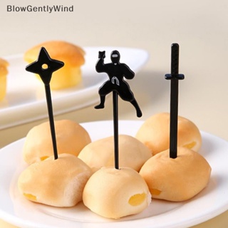 Blowgentlywind ส้อมจิ้มผลไม้ ขนมขบเคี้ยว ขนมหวาน เบนโตะ สไตล์นินจา ขนาดเล็ก สําหรับตกแต่งปาร์ตี้ 9 ชิ้น ต่อชุด BGW