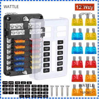 Wattle กล่องฟิวส์เรือ 12 ทาง 12V 32V อุปกรณ์เสริม สําหรับรถยนต์ เรือ