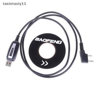 Ta สายเคเบิลโปรแกรม USB 2Pin พร้อมซอฟท์แวร์ CD สําหรับวิทยุ Baofeng UV-5R BF-888S 1 ชุด