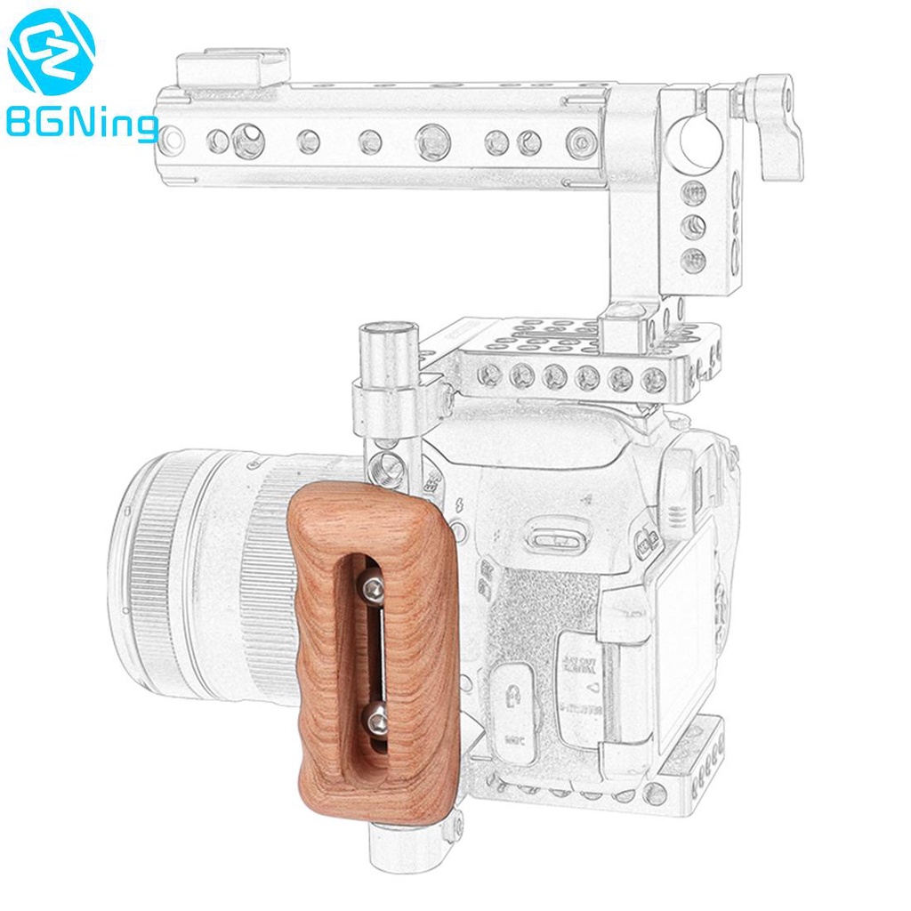 Bgning ด้ามจับไม้ ด้านซ้าย ขวา พร้อมร่องยึด 1/4 นิ้ว -20 สําหรับกล้อง DSLR