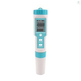 7 in 1 PH/TDS/EC/ORP/S.G/Salinity/Temperature Multi-Parameter Pocket Water Quality Tester with Electrode Replaceable C-600 PH Meter for Pools Drinking Water Aquariums with Backlight