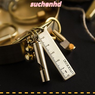 Suchenhd พวงกุญแจทองเหลือง แบบพกพา DIY เครื่องมือหัตถกรรม หัวเข็มขัด อุปกรณ์เครื่องประดับ