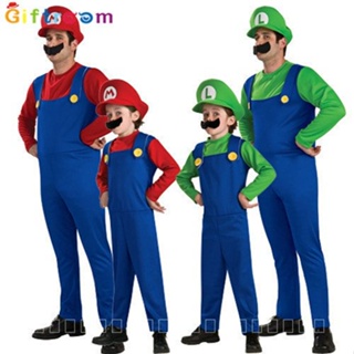 [0714]SHWZ-COS-QZZ Sports Games Anime Adult Super Mary Costume Mario Clothes Louis Plumbers Performance Costume Parent-child clothing Animation  Comic  Halloween  Gift  COSPLAYCoup