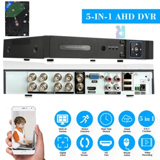 กล้องวงจรปิดรักษาความปลอดภัย 1080P Hybrid NVR AHD TVI CVI DVR PTZ 8CH ช่องทาง DVR CCTV P2P รองรับ Android IOS ควบคุมผ่านแอพ ตรวจจับการเคลื่อนไหว สําหรับ Surveillance Titigo9.8