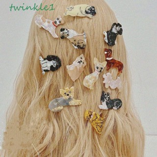 Twinkle1 กิ๊บติดผม รูปสุนัข แกะสลักลายบูลด็อก เป็ด สําหรับเด็กผู้หญิง