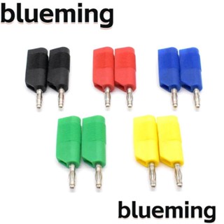 Blueming2 อะแดปเตอร์ปลั๊กกล้วยเชื่อมต่อ ตัวผู้ ซ้อนกันได้ 5 สี 4 มม. ฉนวน 30vac-60vdc Max.32A PA ทองเหลือง สําหรับทดสอบรถยนต์ 10 ชิ้น