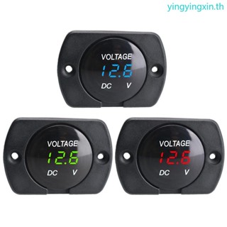 Yin โวลต์มิเตอร์รถยนต์ DC 12V 24V พร้อมแผงจอแสดงผลดิจิทัล LED กันน้ํา