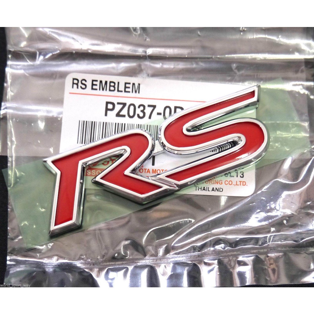 แท้ศูนย์ RS TEAM RED อาร์เอส โลโก้ สีแดง ตโยต้า ฮอนด้า ฟอร์ด EMBLEM LOGO HONDA JAZZ FIT GD1 GD3 GE6 
