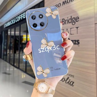 พร้อมส่ง เคสป้องกันโทรศัพท์มือถือ TPU ชุบไฟฟ้า ลายผีเสื้อ ประดับคริสตัล สําหรับ Realme 11 11NFC C51 4G 11 Pro+ Pro 5G