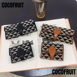 กระเป๋าสตางค์ COCOFRUIT ใบสั้น ผ้าแคนวาส หนัง PU สําหรับผู้หญิง