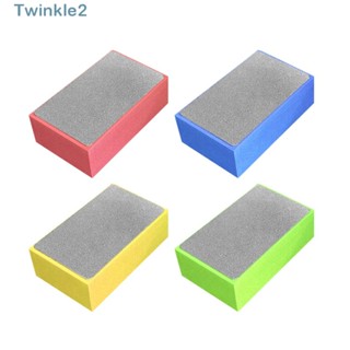 Twinkle แผ่นฟองน้ําขัดเพชร ทรงกลม หลากสี แบบพกพา 4 ชิ้น