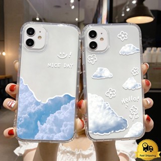 โปร่งใสเคสโทรศัพท์คู่สำหรับไอโฟน 11 12 13 14 15 Pro Max XR 7 6 8 Plus X XS MAX SE ทิวทัศน์วันแดด กันกระแทก เคสใสนุ่ม