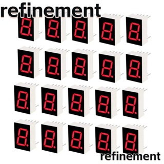 Refinement ท่อแคโทดดิจิทัล 10 Pin พลาสติก โลหะ จอแสดงผล LED แข็งแรง 12.6*19*8 มม. สีดํา ขาว 7 ส่วน 20 ชิ้น