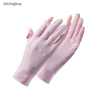 [Jettingbuy] ถุงมือ ผ้าเรยอน แบบบาง ป้องกันรังสียูวี สําหรับผู้หญิง ขับขี่ ขี่จักรยาน พร้อมส่ง