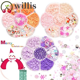 Willis เล็บปลอม รูปซานตาคลอส และหัวใจ แบบนิ่ม สําหรับตกแต่งเล็บต้นคริสต์มาส