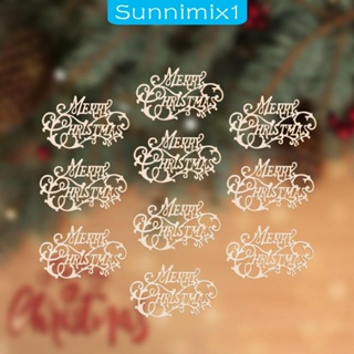 [Sunnimix1] จี้ไม้แขวนตกแต่งต้นคริสต์มาส พร็อพถ่ายรูป 10 ชิ้น