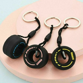 F1 Racing Tire Keychain Mini Tire Key Ring Car Decoration for Car Lovers Gift