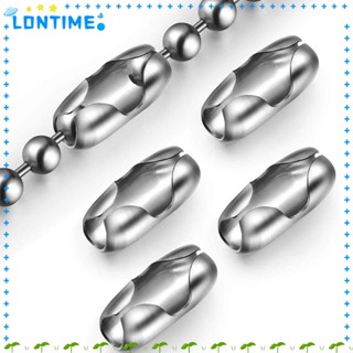 Lontime คลิปเชื่อมต่อสายไฟ สเตนเลส 4.5 มม. B-Type เส้นผ่าศูนย์กลาง 3/16 นิ้ว สีเงิน แบบเปลี่ยน สําหรับโซ่ลูกปัด 100 ชิ้น