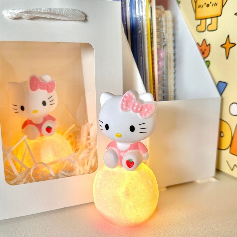 โคมไฟตั้งโต๊ะ Led ลายการ์ตูน Hello Kitty เหมาะกับของขวัญวันเกิด สําหรับเด็กผู้หญิง