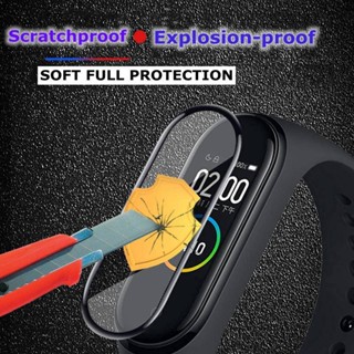 ฟิล์มกระจกนิรภัย ขอบสีดํา สําหรับ Xiaomi Band 8 7 Pro 6 5 4c 4 ป้องกันหน้าจอ Smartwatch