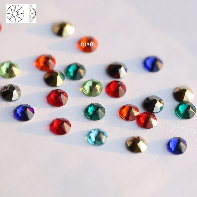 Qiao หินคริสตัล พลอยเทียม 8 big 8 ขนาดเล็ก หลากสี สําหรับซ่อมแซมเสื้อผ้า - รูปที่ 2