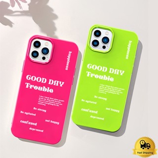 คู่เคสโทรศัพท์ สำหรับไอโฟน 11 12 13 14 15 Pro Max 7 8 Plus XR X XS MAX SE ขอให้เป็นวันที่ดี อ่อนนุ่มทีพียูสีเยลลี่เปลือก