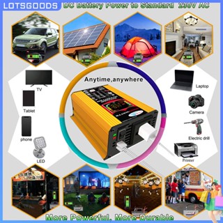 ★ Lotsgoods.th ★【พร้อมส่ง】หม้อแปลงไฟฟ้า อินเวอร์เตอร์ 6000W DC 12V เป็น AC 110V 220V USB คู่ สําหรับรถยนต์