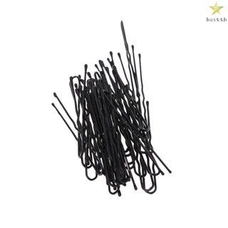 Versatile U Shape Hair Bobby Pin Clips - 50pcs Thin U Shape Hair Bobby Pin Black Metal Clips