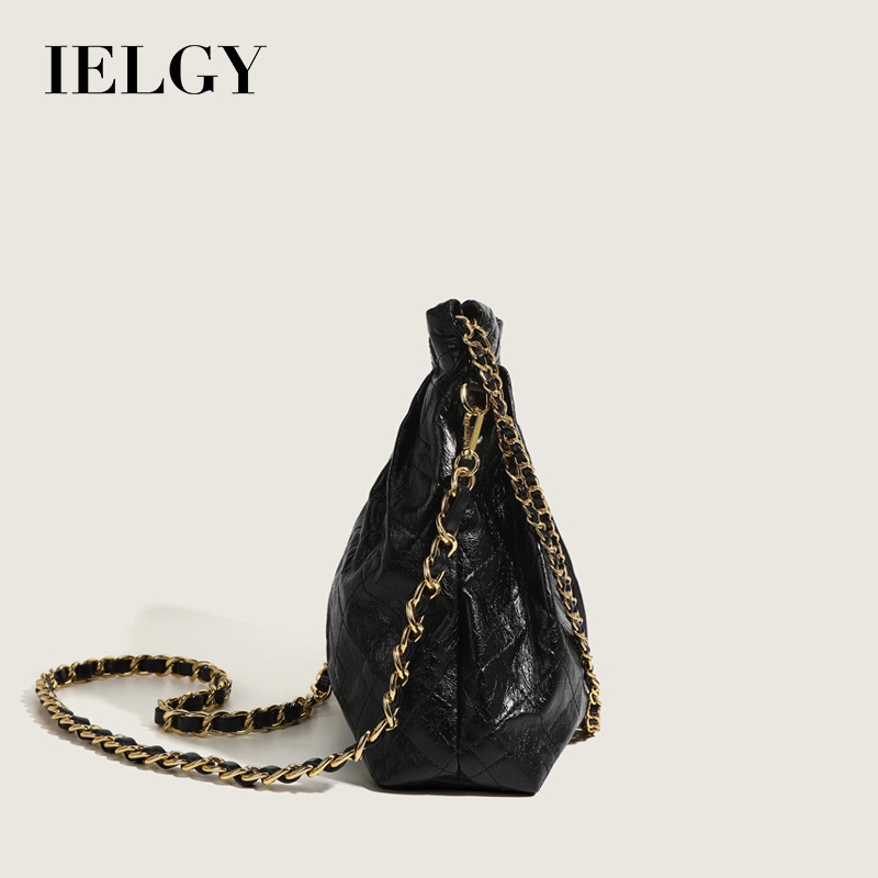 IELGY สุภาพสตรี Rhombus หนังนุ่มไหล่ Messenger Bucket Bag ความจุขนาดใหญ่