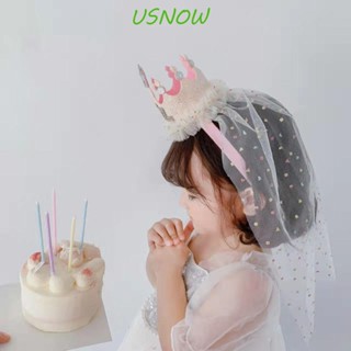 Usnow ที่คาดผม มงกุฎตลก น่ารัก วันเกิด สําหรับเด็ก สุขสันต์วันเกิด ที่คาดผม ประดับเลื่อม เด็กผู้หญิง ที่คาดผม