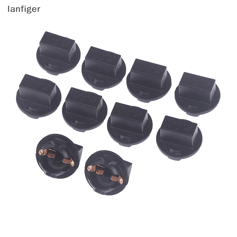 Lanf ฐานซ็อกเก็ตหลอดไฟ พลาสติก สีดํา T10 สําหรับรถยนต์ 10 ชิ้น EN