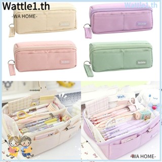 Wttle กระเป๋าดินสอ ขนาดใหญ่ จุของได้เยอะ สีพื้น สําหรับนักเรียน