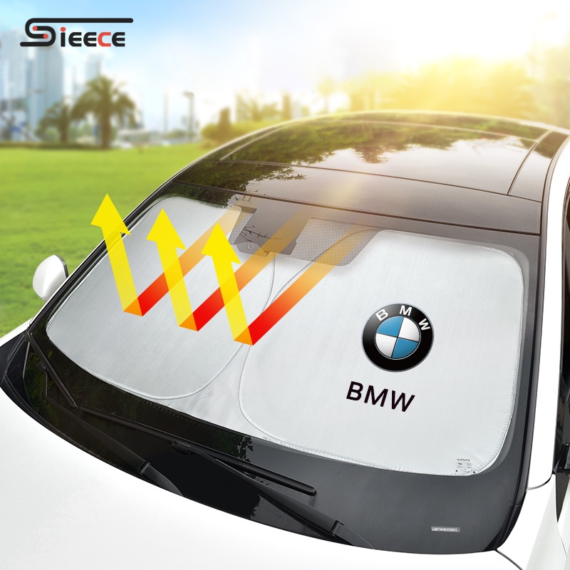 Sieece บังแดดรถยนต์ ผ้าคลุมกระจกหน้ารถยนต์ สำหรับ Honda City Jazz HRV Civic Brio