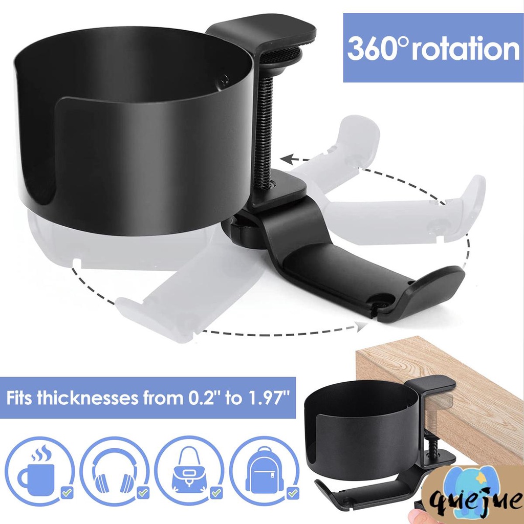 2 in 1 ที่วางแก้ว แบบตั้งโต๊ะ พร้อมที่แขวนหูฟัง ปรับได้ และตะขอแขวนขวดน้ํา SHOPQJC9612 - รูปที่ 2