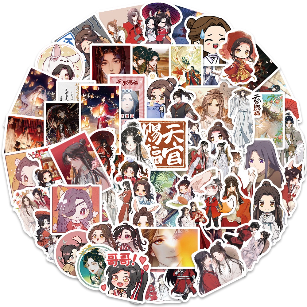สติกเกอร์ ลายอนิเมะ Heaven Official's Blessing Graffiti สําหรับติดตกแต่งหมวกกันน็อค จักรยาน 65 ชิ้น