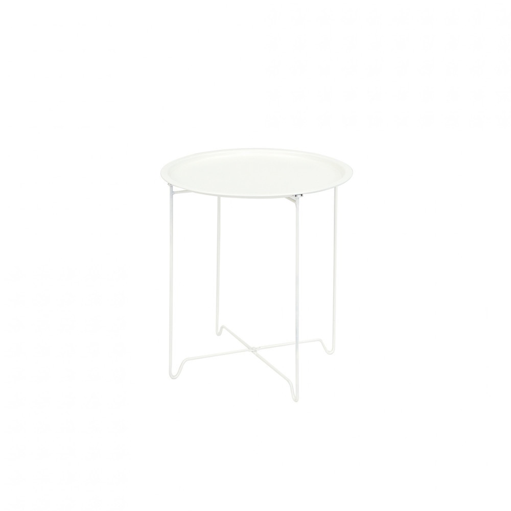 GlobalHouse DELICATO โต๊ะวางถาด รุ่น LUNA-WHITE ขนาด 46x46x51 ซม. สีขาว สินค้าของแท้คุณภาพดี