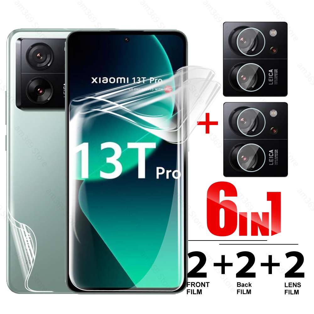 6in1 ฟิล์มไฮโดรเจลกันรอยหน้าจอ ด้านหลัง ไม่มีกระจก สําหรับ Xiaomi 13T Pro Xiaomi13T 13TPro Xaomi 13T Mi13T Pro