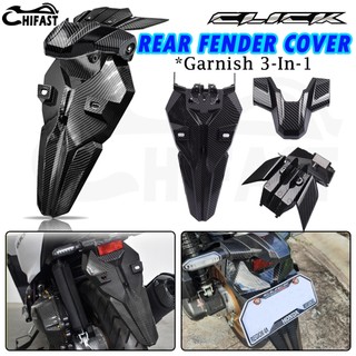 HIFAST Honda Click Rear Fender Cover Garnish 3-In-1 Set Carbon Splash Guard Tail Extender For V2 V3 Game Changer Made In Thailand