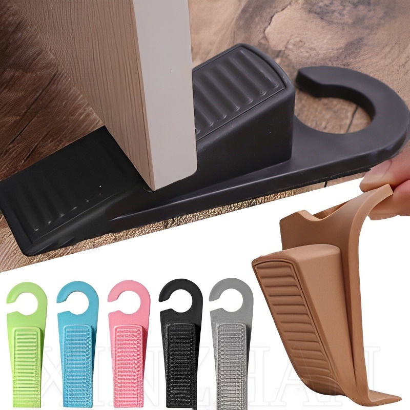 ตัวยึดด้านล่างประตู กันลม อเนกประสงค์ / ตัวหยุดประตู ซิลิโคน เพื่อความปลอดภัย / แผ่นยึดประตูด้านหลัง กันลื่น ที่บ้าน สํานักงาน / แผ่นกันกระแทก ลิ่ม ใช้ซ้ําได้