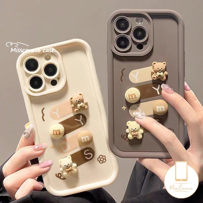 เคสโทรศัพท์มือถือ ลายการ์ตูนหมี 3D สําหรับ Samsung A35 A55 A12 A05 A05S A13 A14 A23 A11 A53 A32 A54 A02s A10s A20 A50s A51 A30 A52 A30s A31 A33 A04s A03 A24 A03s