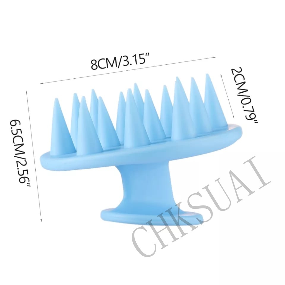 แปรงนวดหนังศีรษะซิลิโคนดูแลสุขภาพกันลื่นพร้อมที่จับแบบยืดหยุ่น - รูปที่ 7