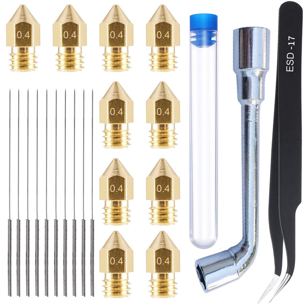 3D printer accessories MK8 brass nozzle 0.4mm nozzle cleaning needle nozzle cleaning kit
