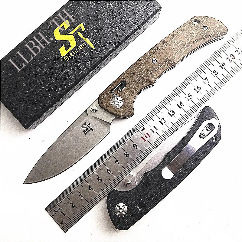 Sitivien ST110/ST103 D2 Folding Pocket Knife Micarta Handle High Quality Hunting Tactical Outdoor Ca