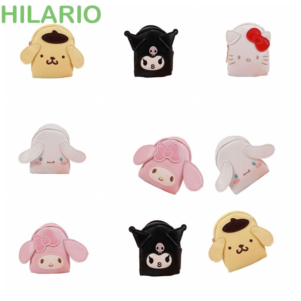 Hilario กระเป๋าใส่เหรียญ ลิปสติก หนัง กันน้ํา ขนาดใหญ่ จุของได้เยอะ ลายการ์ตูนคิตตี้ คิตตี้ ชินนาม่อนโรล เมโลดี้ เหมาะกับกลางแจ้ง