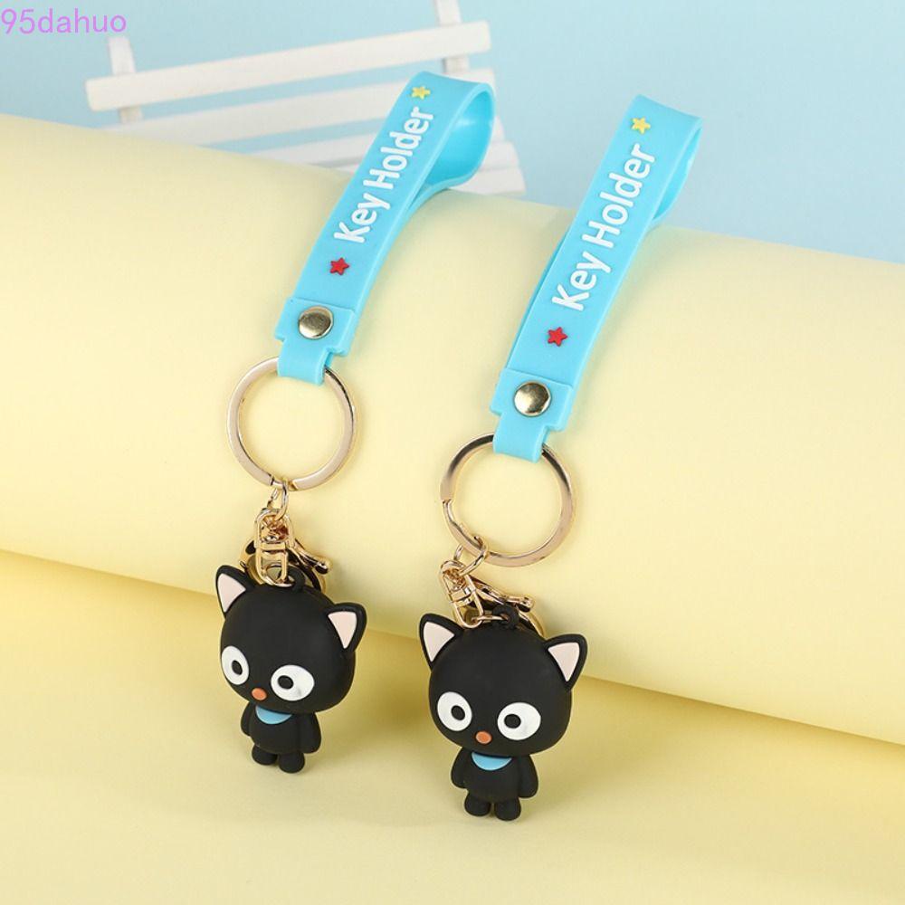 DAHUO Chococat Cat พวงกุญแจตุ๊กตา, Chococat Black Cat Plush Chococat Cat กระเป๋าพวงกุญแจ, พวงกุญแจรถ
